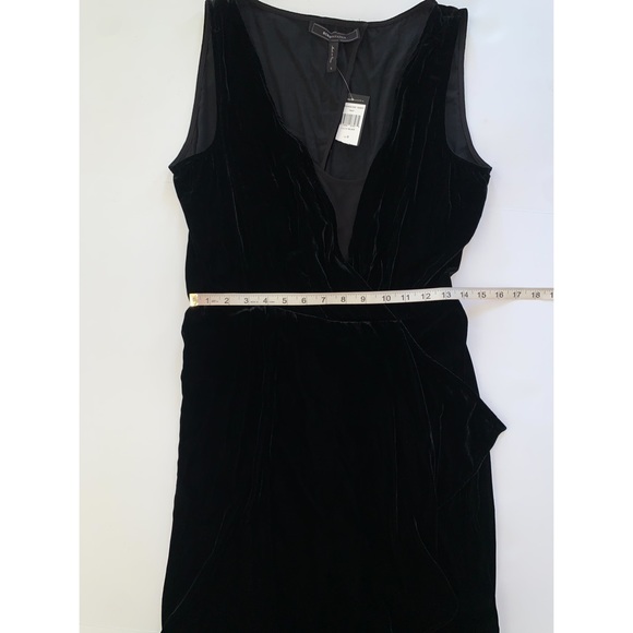BCBGMaxAzria Ria New Black Velvet Asymmetrical Wrap Sleeveless Maxi Dress S - Picture 13 of 13